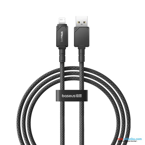 Baseus Unbreakable Series 1M Fast Charging Data Cable USB to Lightning 2.4A Cluster Black